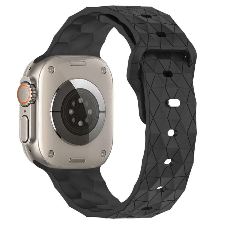 Football Texture Silicone Watch Band For Apple Watch Ultra 2 49mm(Dark Grey)