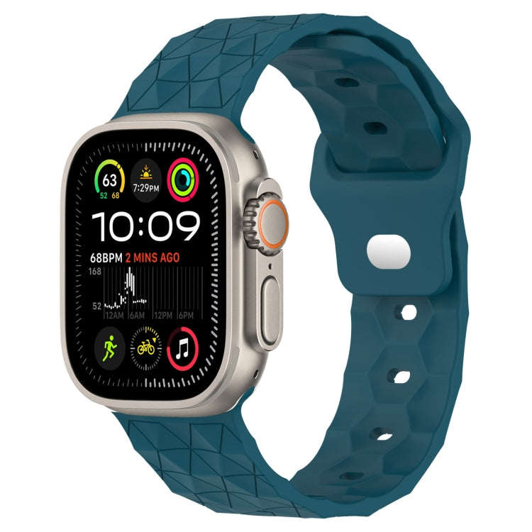 Football Texture Silicone Watch Band For Apple Watch Ultra 2 49mm(Dark Blue)