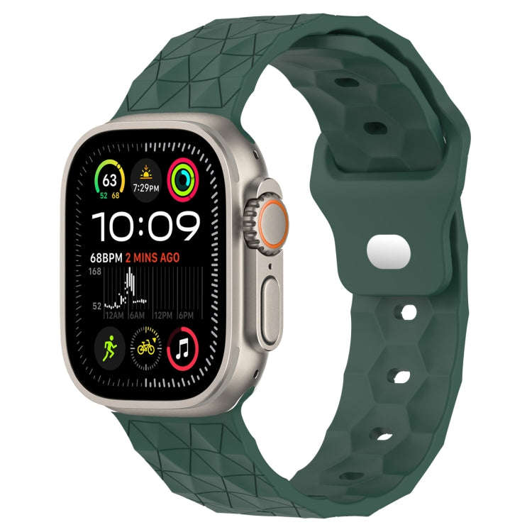 Football Texture Silicone Watch Band For Apple Watch Ultra 2 49mm(Pine Green)