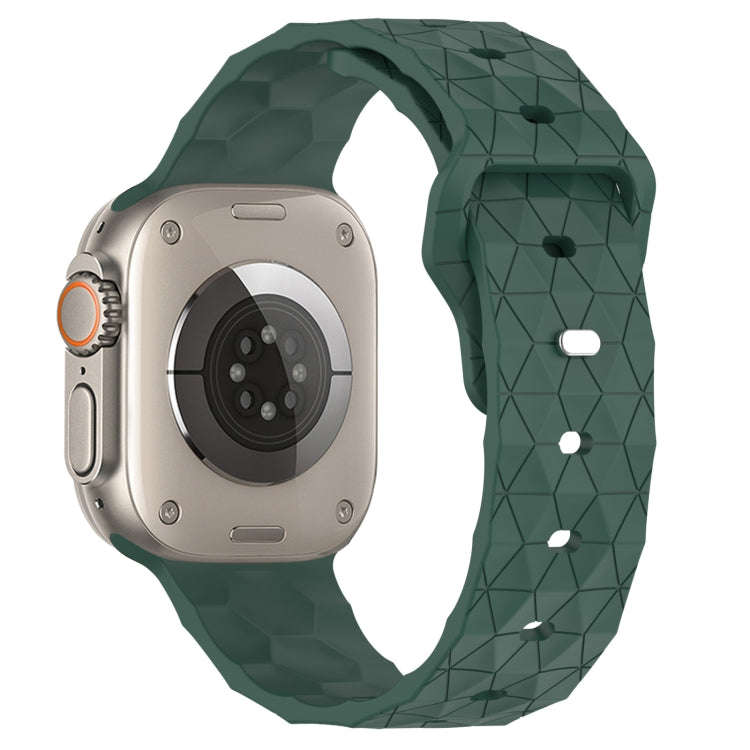 Football Texture Silicone Watch Band For Apple Watch Ultra 2 49mm(Pine Green)