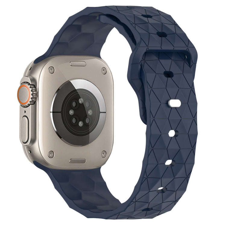 Football Texture Silicone Watch Band For Apple Watch Ultra 2 49mm(Midnight Blue)