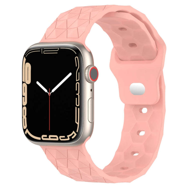 Football Texture Silicone Watch Band For Apple Watch 9 41mm(Pink)