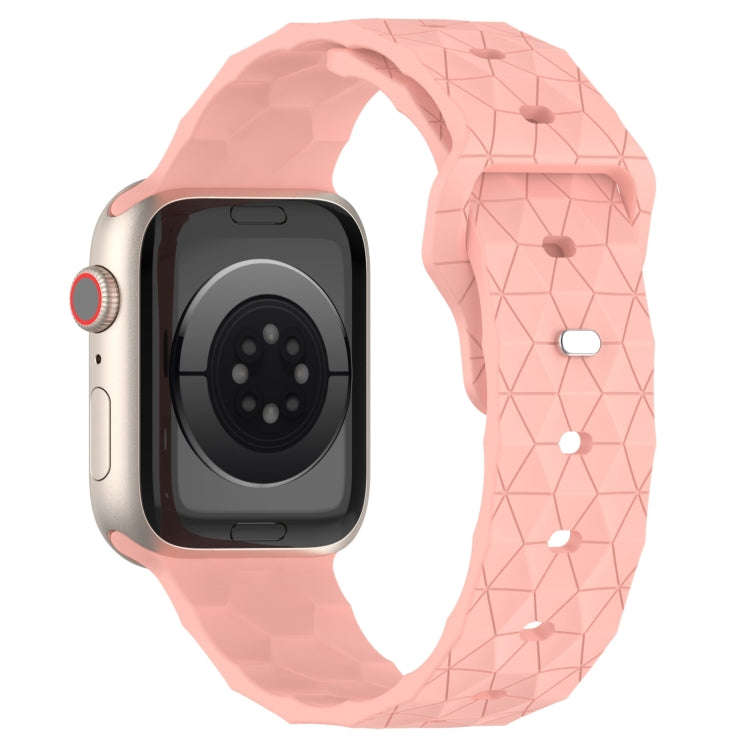 Football Texture Silicone Watch Band For Apple Watch 9 41mm(Pink)