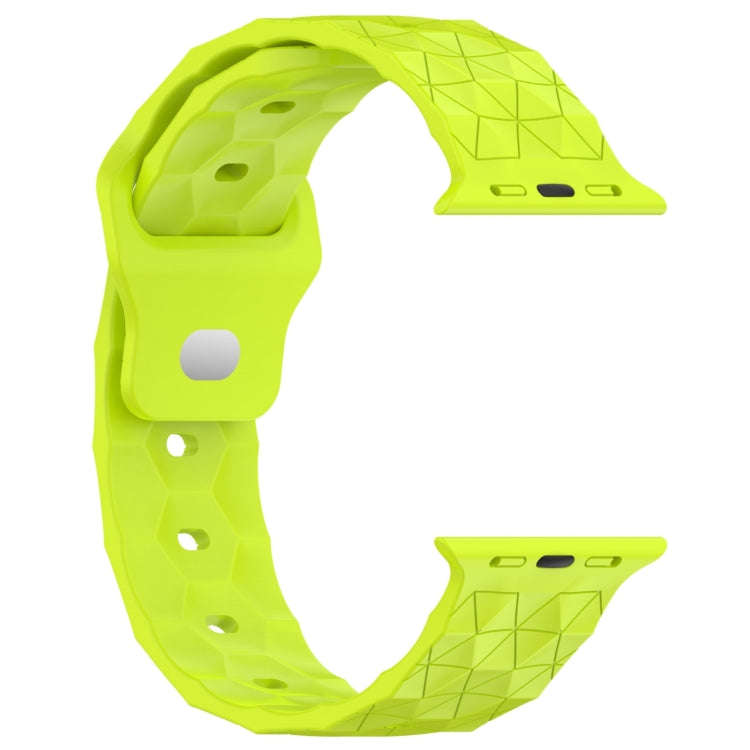 Football Texture Silicone Watch Band For Apple Watch 9 41mm(Limes Green)
