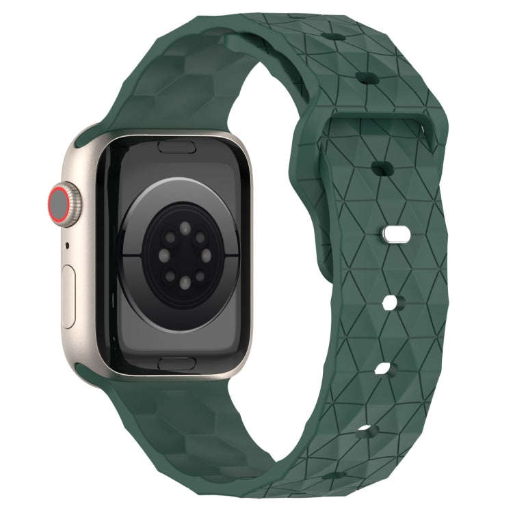 Football Texture Silicone Watch Band For Apple Watch 9 41mm(Pine Green)