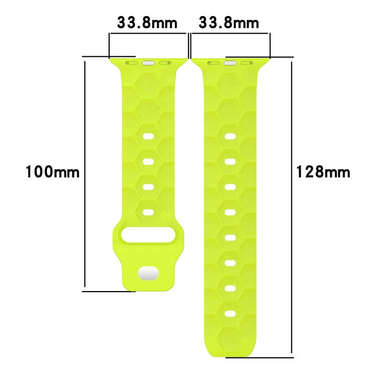 Football Texture Silicone Watch Band For Apple Watch SE 2023 40mm(Orange)