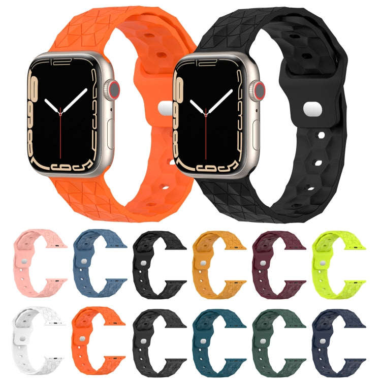 Football Texture Silicone Watch Band For Apple Watch SE 2023 40mm(Orange)