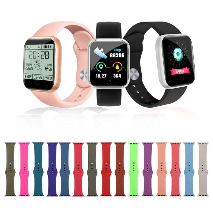 For Apple Watch Series 9&8&7 41mm / SE 3&SE 2&6&SE&5&4 40mm / 3&2&1 38mm Silicone Watch Band, Lon...