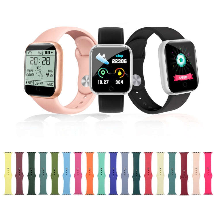 For Apple Watch Series 9&8&7 41mm / SE 3&SE 2&6&SE&5&4 40mm / 3&2&1 38mm Silicone Watch Band, Lon...