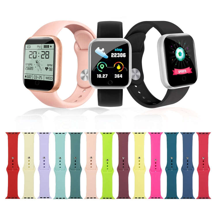 For Apple Watch Series 9&8&7 41mm / SE 3&SE 2&6&SE&5&4 40mm / 3&2&1 38mm Silicone Watch Band, Sho...