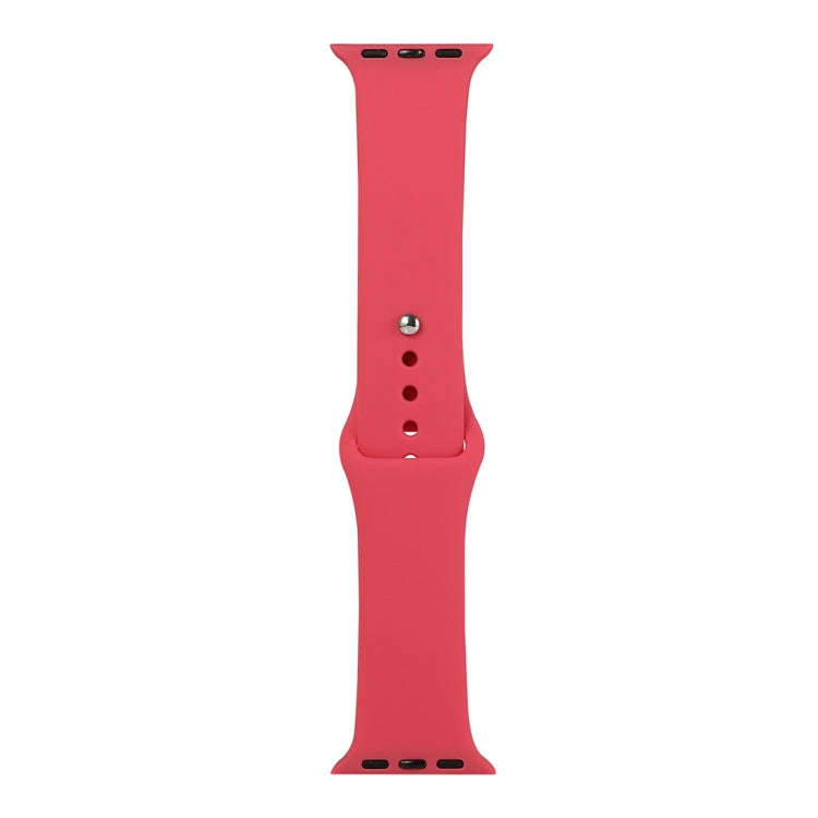 For Apple Watch Series 9&8&7 41mm / SE 3&SE 2&6&SE&5&4 40mm / 3&2&1 38mm Silicone Watch Band, Sho...