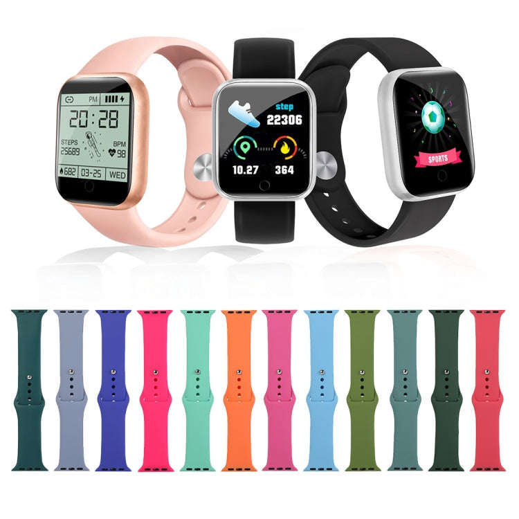 For Apple Watch Series 9&8&7 41mm / SE 3&SE 2&6&SE&5&4 40mm / 3&2&1 38mm Silicone Watch Band, Sho...