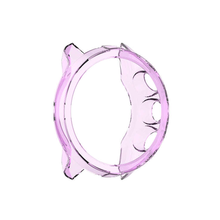 For Suunto 9 Transparent TPU Silicone Watch Case(Transparent Purple)