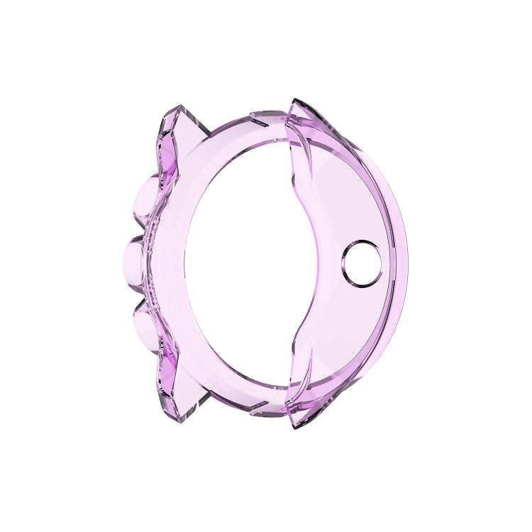 For Suunto 9 Transparent TPU Silicone Watch Case(Transparent Purple)