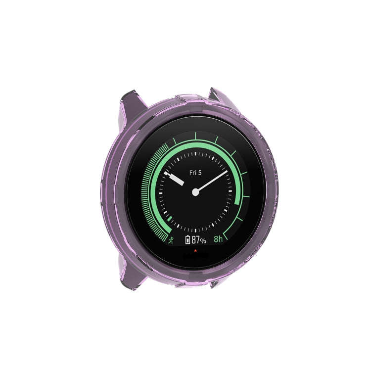 For Suunto 9 Transparent TPU Silicone Watch Case(Transparent Purple)