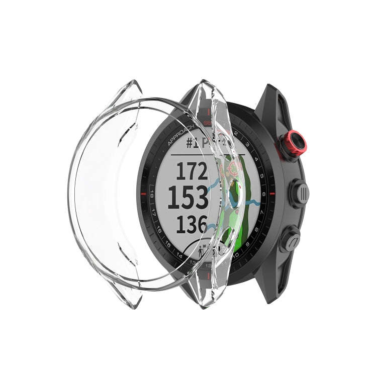 For Garmin Approach S62 Transparent TPU Silicone Watch Case(Transparent White)