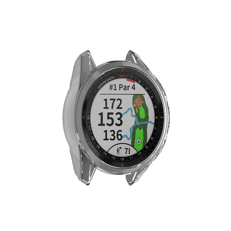 For Garmin Approach S62 Transparent TPU Silicone Watch Case(Transparent White)