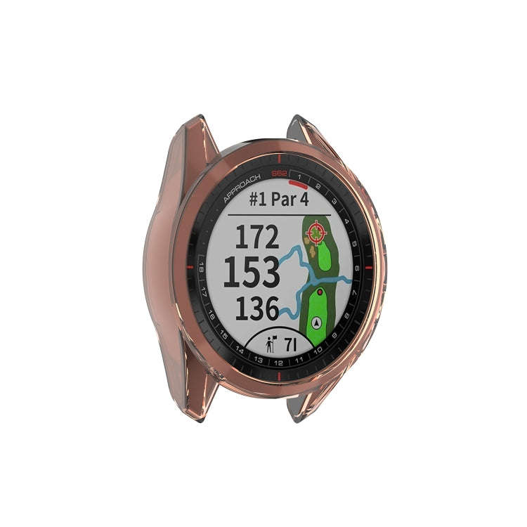 For Garmin Approach S62 Transparent TPU Silicone Watch Case(Transparent Orange)