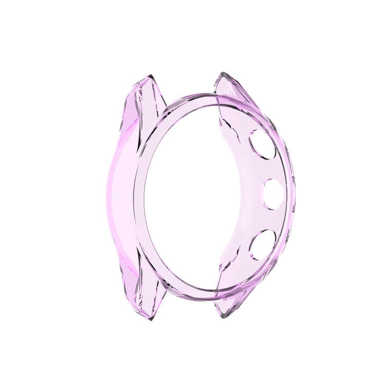 For Garmin Approach S62 Transparent TPU Silicone Watch Case(Transparent Purple)