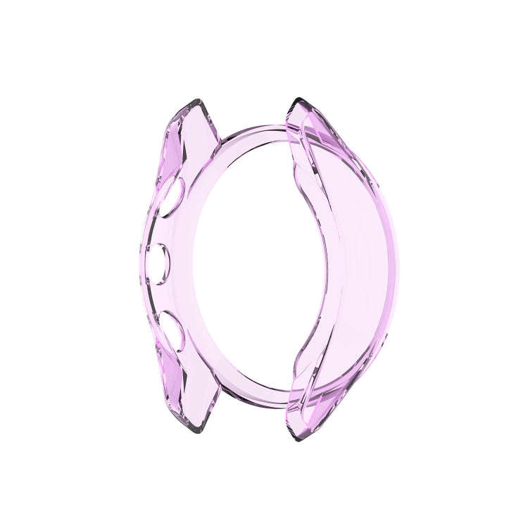 For Garmin Approach S62 Transparent TPU Silicone Watch Case(Transparent Purple)