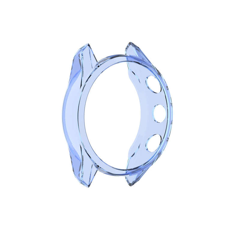 For Garmin Approach S62 Transparent TPU Silicone Watch Case(Transparent Blue)