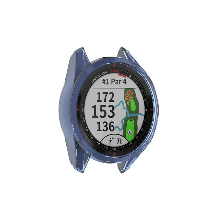 For Garmin Approach S62 Transparent TPU Silicone Watch Case(Transparent Blue)