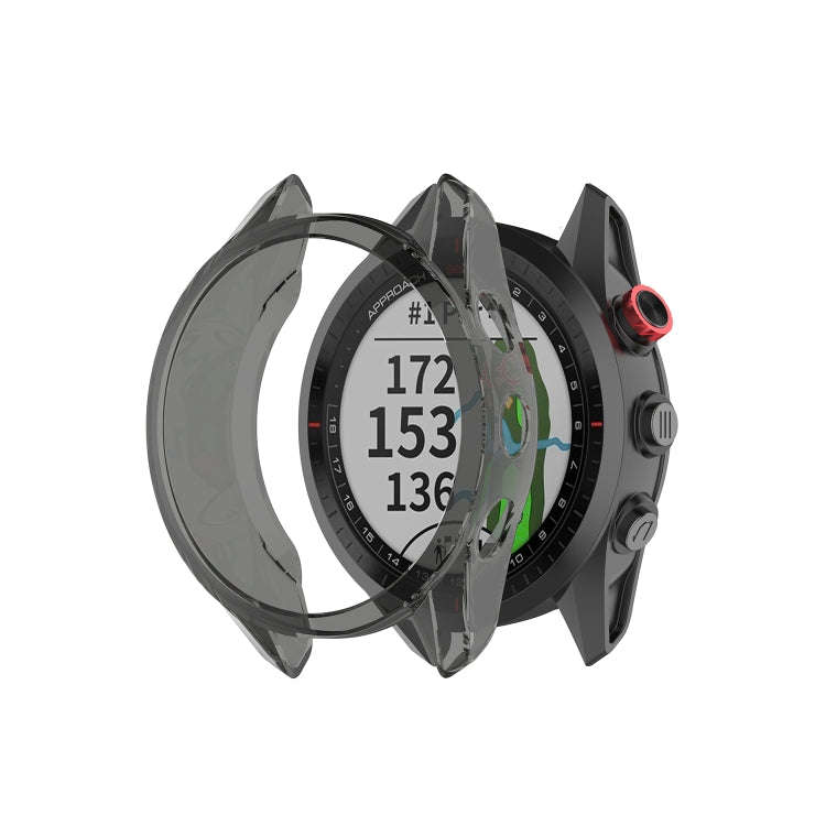 For Garmin Approach S62 Transparent TPU Silicone Watch Case(Transparent Black)