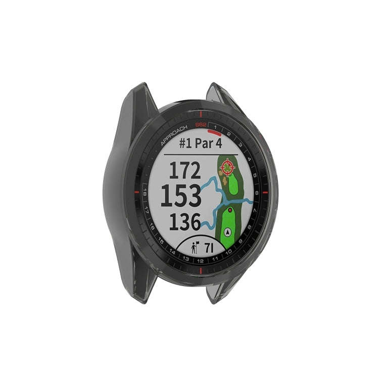 For Garmin Approach S62 Transparent TPU Silicone Watch Case(Transparent Black)