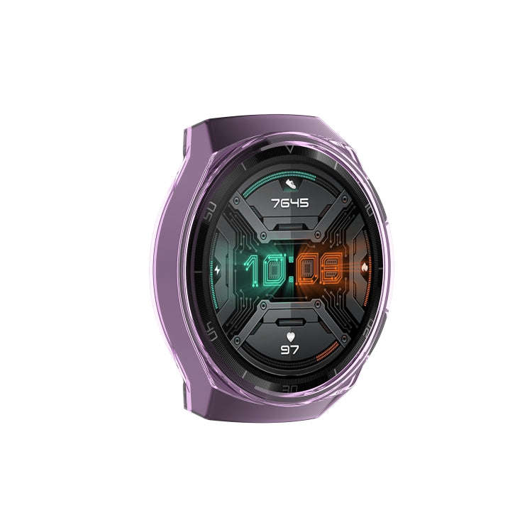 For Huawei Watch GT 2e Transparent TPU Silicone Watch Case(Transparent Purple)