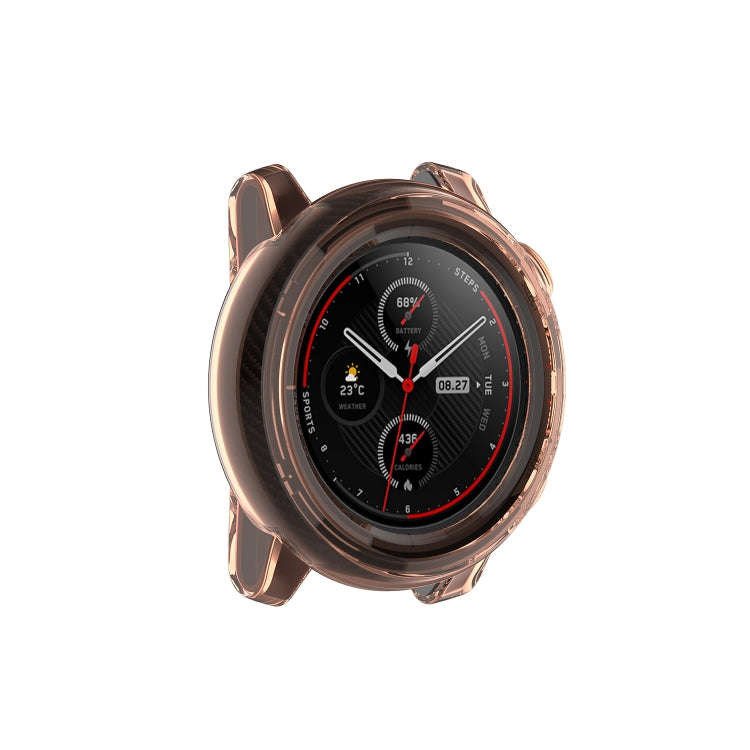 For Amazfit 3 Transparent TPU Silicone Watch Case(Transparent Orange)