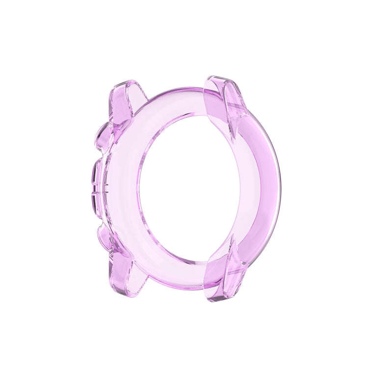 For Amazfit 3 Transparent TPU Silicone Watch Case(Transparent Purple)