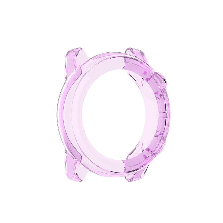 For Amazfit 3 Transparent TPU Silicone Watch Case(Transparent Purple)
