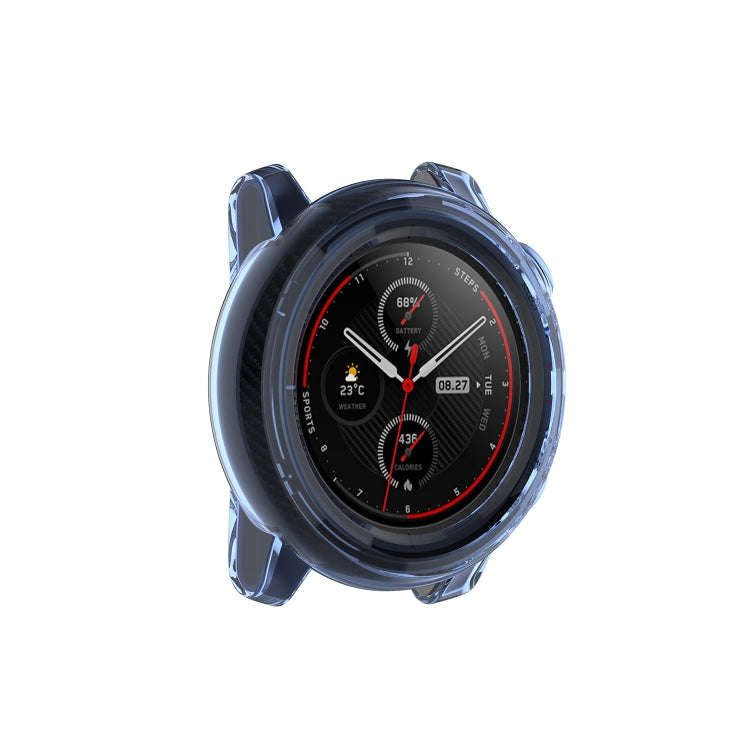 For Amazfit 3 Transparent TPU Silicone Watch Case(Transparent Blue)