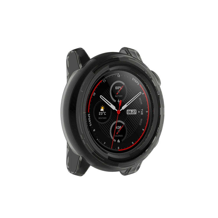 For Amazfit 3 Transparent TPU Silicone Watch Case(Transparent Black)