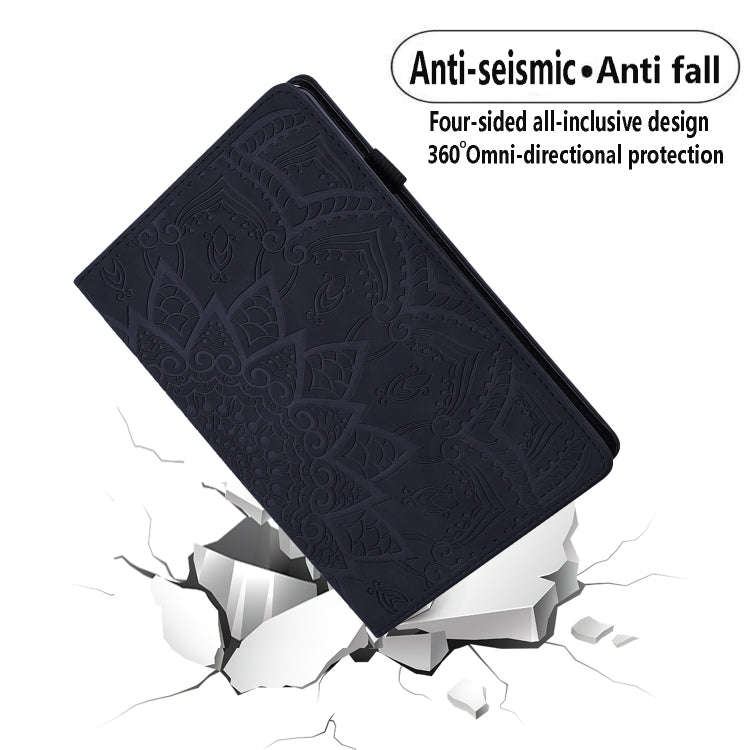 For Huawei MatePad 10.4 Calf Pattern Double Folding Design Embossed Leather Case with Holder & Ca...