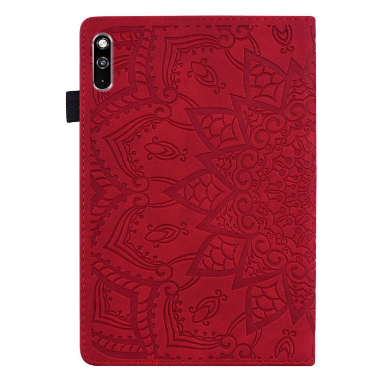 For Huawei MatePad 10.4 Calf Pattern Double Folding Design Embossed Leather Case with Holder & Ca...