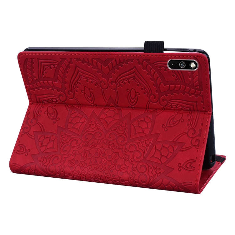 For Huawei MatePad 10.4 Calf Pattern Double Folding Design Embossed Leather Case with Holder & Ca...