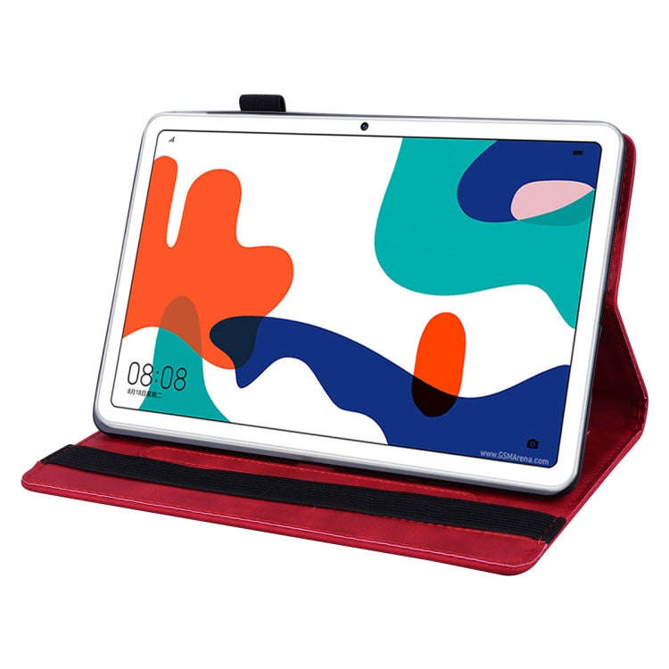 For Huawei MatePad 10.4 Calf Pattern Double Folding Design Embossed Leather Case with Holder & Ca...