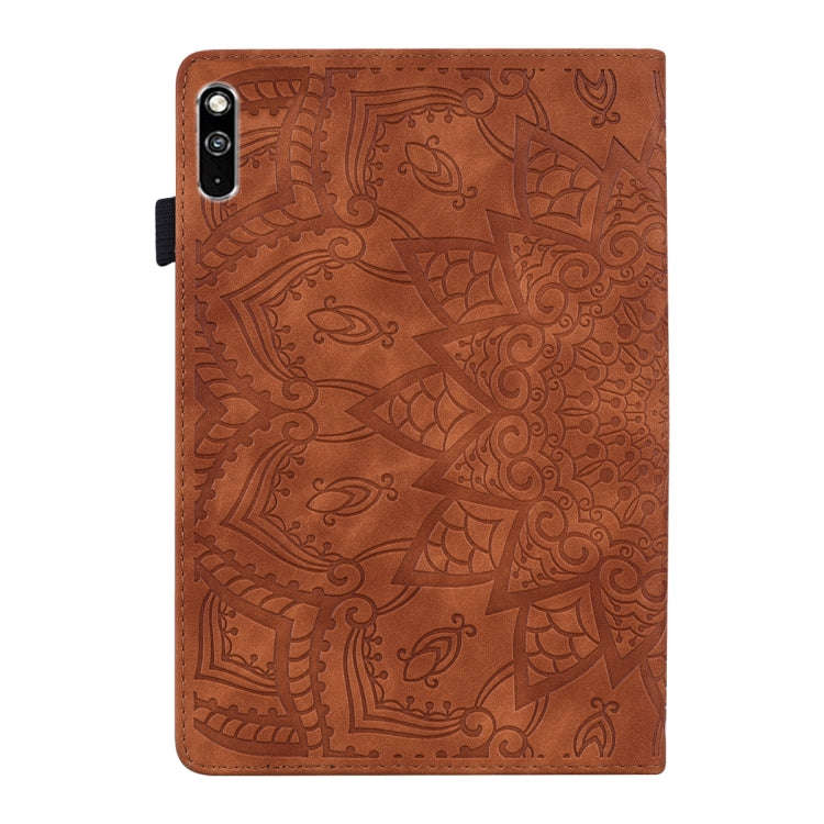 For Huawei MatePad 10.4 Calf Pattern Double Folding Design Embossed Leather Case with Holder & Ca...