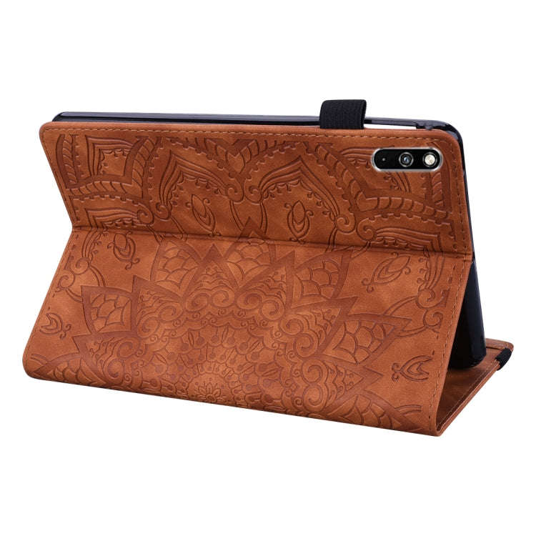 For Huawei MatePad 10.4 Calf Pattern Double Folding Design Embossed Leather Case with Holder & Ca...