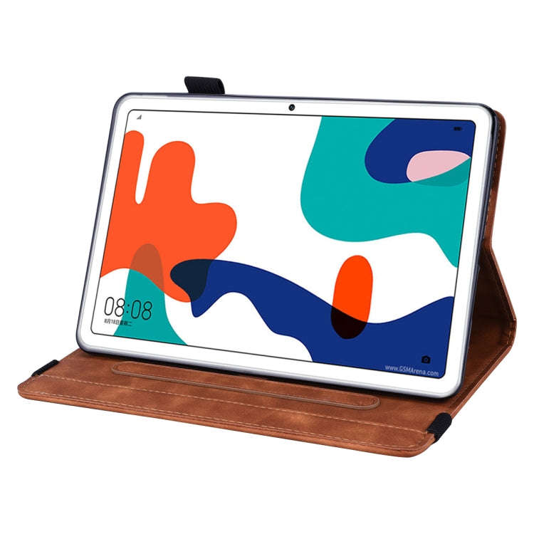 For Huawei MatePad 10.4 Calf Pattern Double Folding Design Embossed Leather Case with Holder & Ca...