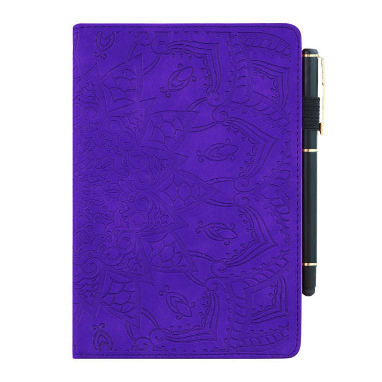 For Huawei MatePad 10.4 Calf Pattern Double Folding Design Embossed Leather Case with Holder & Ca...