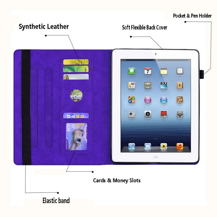 For Huawei MatePad 10.4 Calf Pattern Double Folding Design Embossed Leather Case with Holder & Ca...