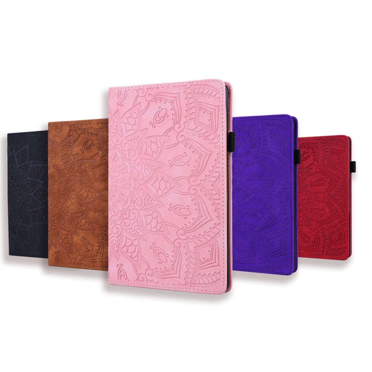 For Huawei MatePad 10.4 Calf Pattern Double Folding Design Embossed Leather Case with Holder & Ca...