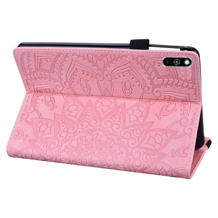 For Huawei MatePad 10.4 Calf Pattern Double Folding Design Embossed Leather Case with Holder & Ca...