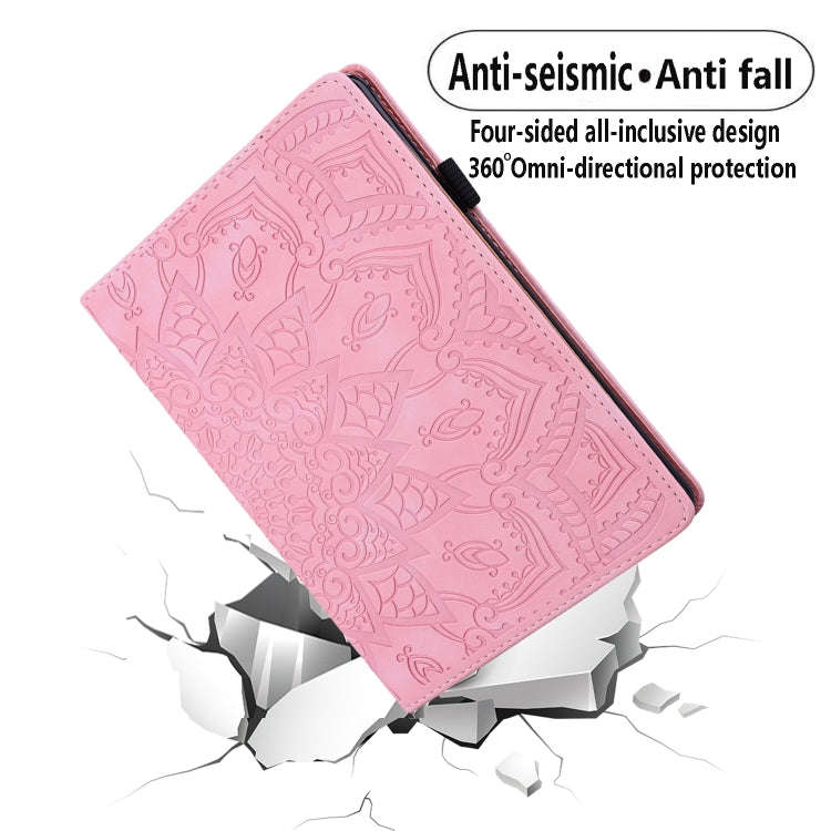 For Huawei MatePad 10.4 Calf Pattern Double Folding Design Embossed Leather Case with Holder & Ca...
