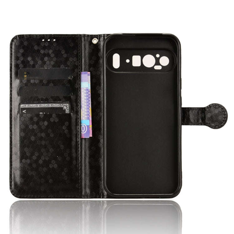 For Google Pixel 9 Pro XL Honeycomb Dot Texture Leather Phone Case(Black)