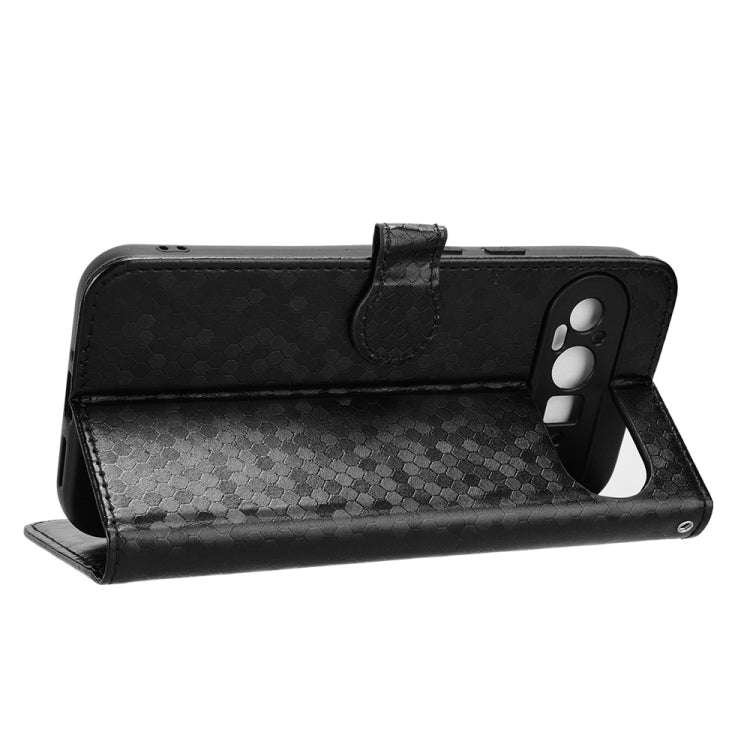 For Google Pixel 9 Pro XL Honeycomb Dot Texture Leather Phone Case(Black)