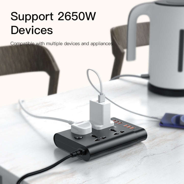 Yesido MC-08 4 Ports + 6 USB Ports 2650W Multi-functional High Power Socket(EU Plug)