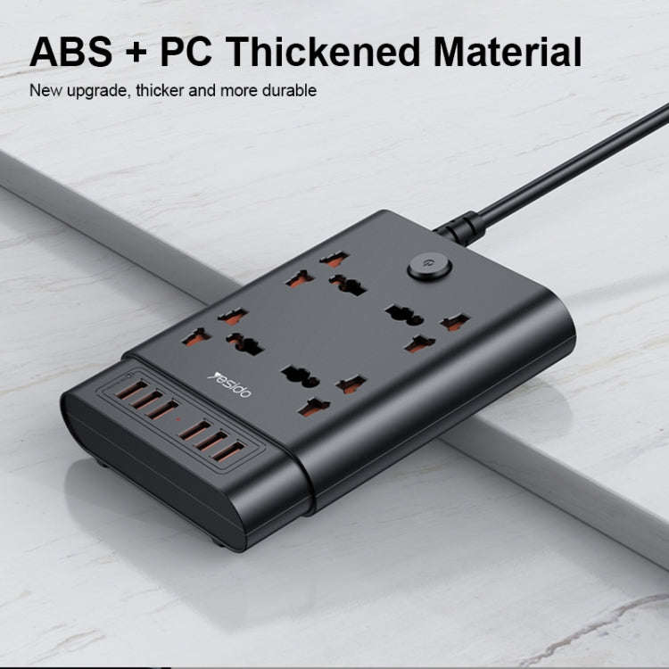 Yesido MC-08 4 Ports + 6 USB Ports 2650W Multi-functional High Power Socket(EU Plug)